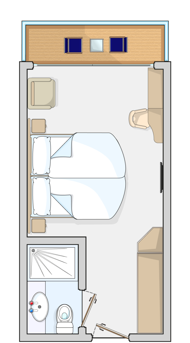 Balcony Cabin floor Plan