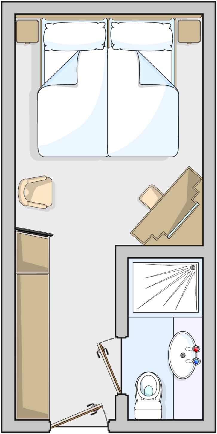 Single Inside Cabin floor Plan