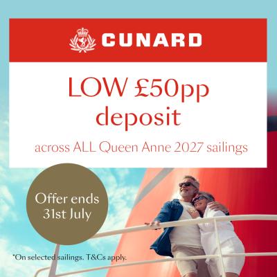 Cunard £200 Savings - 25th June